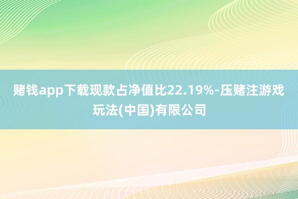 赌钱app下载现款占净值比22.19%-压赌注游戏玩法(中国)有限公司