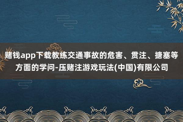 赌钱app下载教练交通事故的危害、贯注、搪塞等方面的学问-压赌注游戏玩法(中国)有限公司