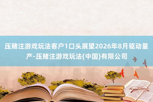 压赌注游戏玩法客户1口头展望2026年8月驱动量产-压赌注游戏玩法(中国)有限公司